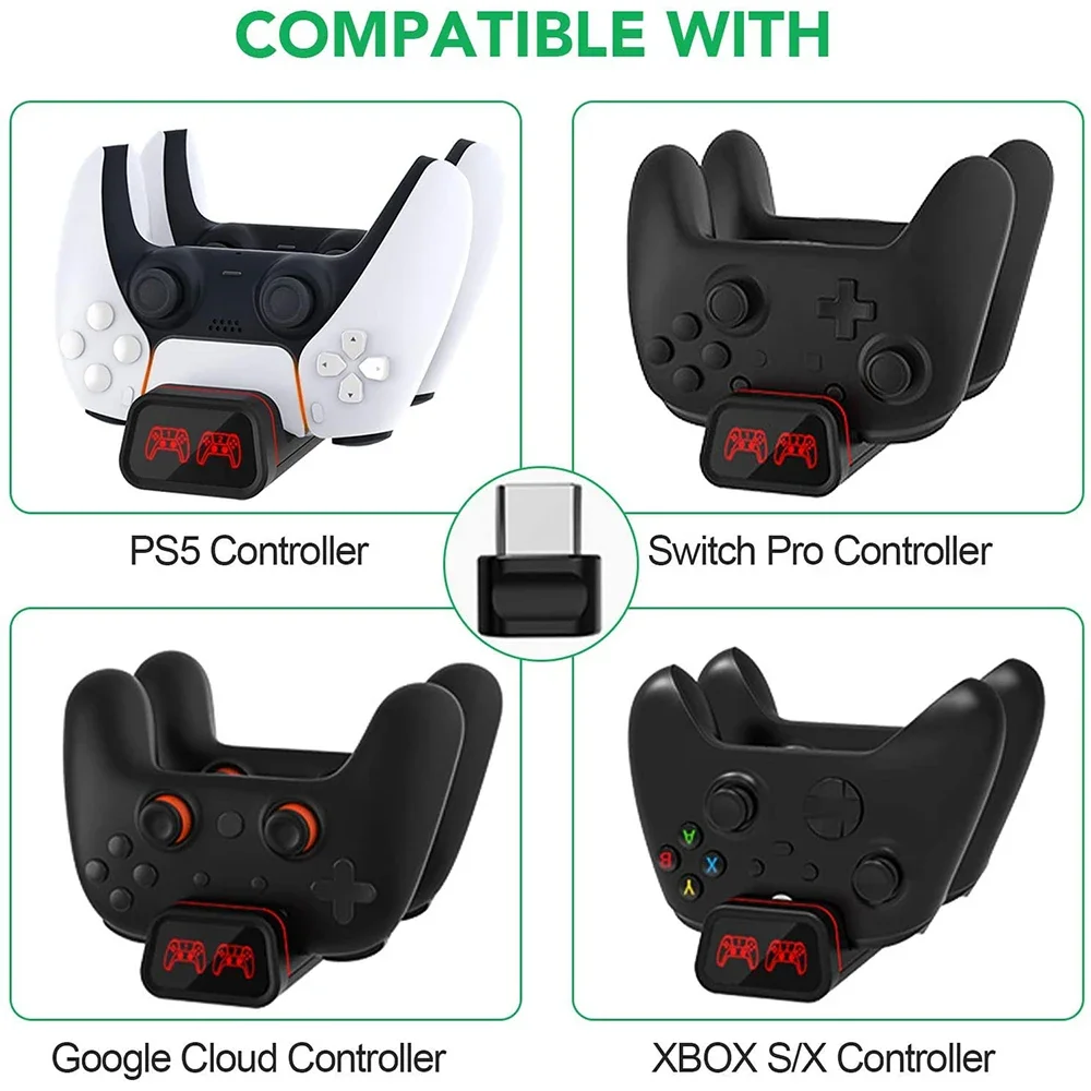 Dual Dock Charging Station for Xbox Series X/S/ PS5 Nintendo Switch Controller Charger Stand Holder controller charger dock,controller charger,controller charging base