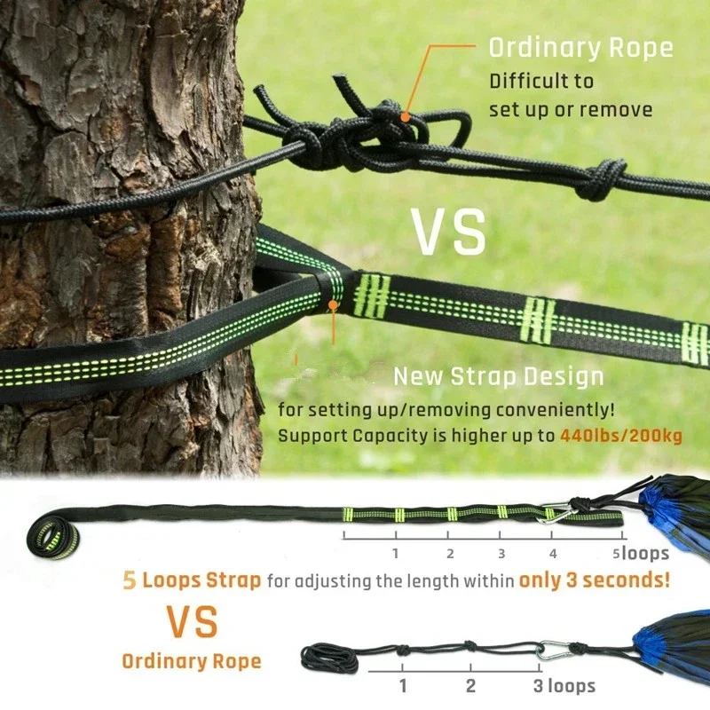 Camping Hammock with Mosquito Net and Rain Fly Tarp,Portable Parachute Tree Hammock Nylon Swing Hammocks Sun Shelter Rain Fly 4