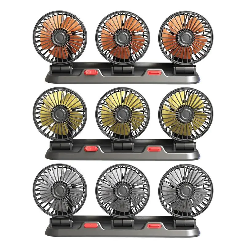

Portable USB Fan For Car 360 Degree Adjustable 3 Heads Dashboard Cooling Fan USB Recharging Fan With Low Noise For Automobile