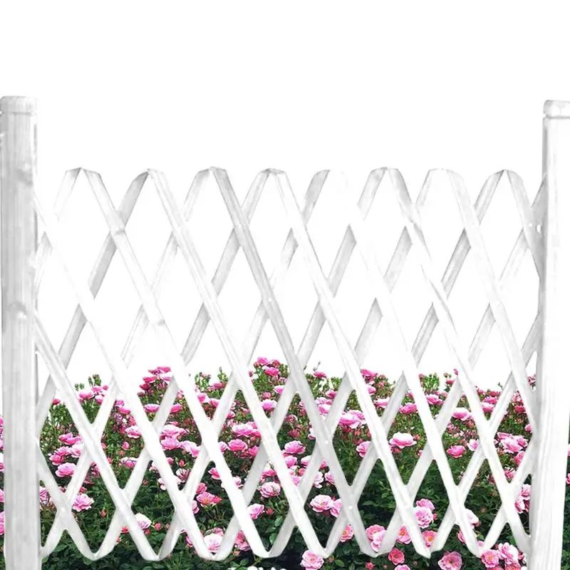 

Retractable Garden Fence 50CM Hight Wooden Decorative Garden Lawn Fence Plant Climb Trelli Support Carbonized Anticorrosive Wood