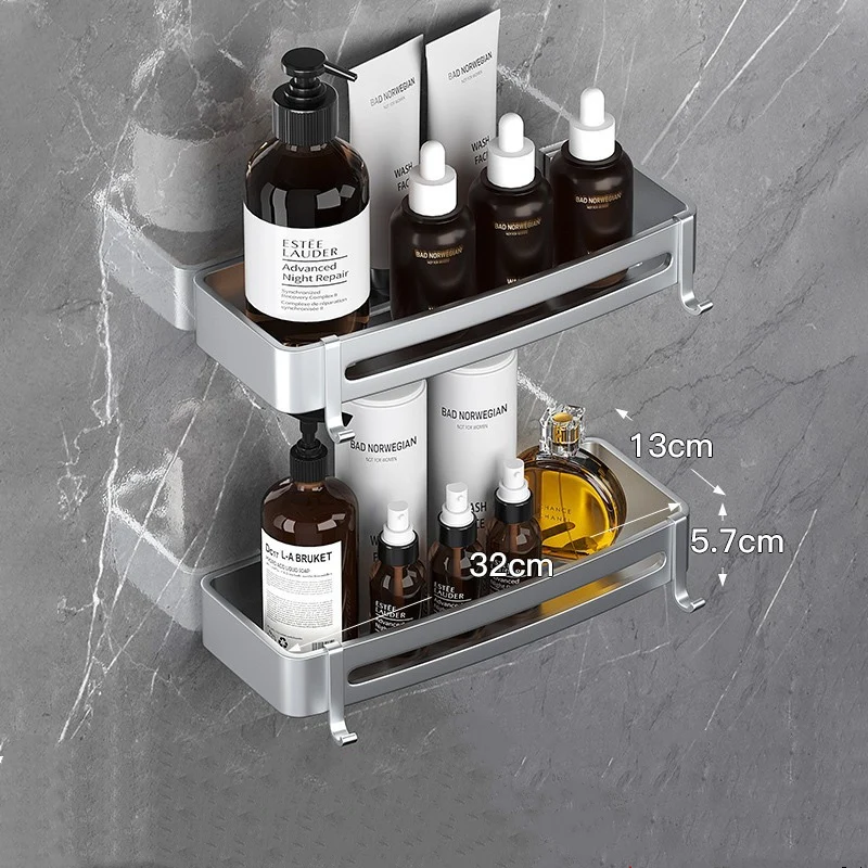 Dušo šampūno laikiklis Vonios lentynos Tualetas Oragnizer stovas Kampinis laikymo lentynas Vonios kambario priedų rinkinys Pakabinamos lentynos