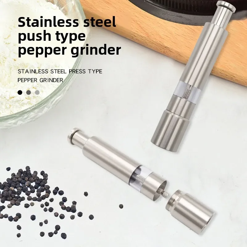Stainless steel electric spice pepper coarse salt mini small grinding manual grinder manual seasoning bottle