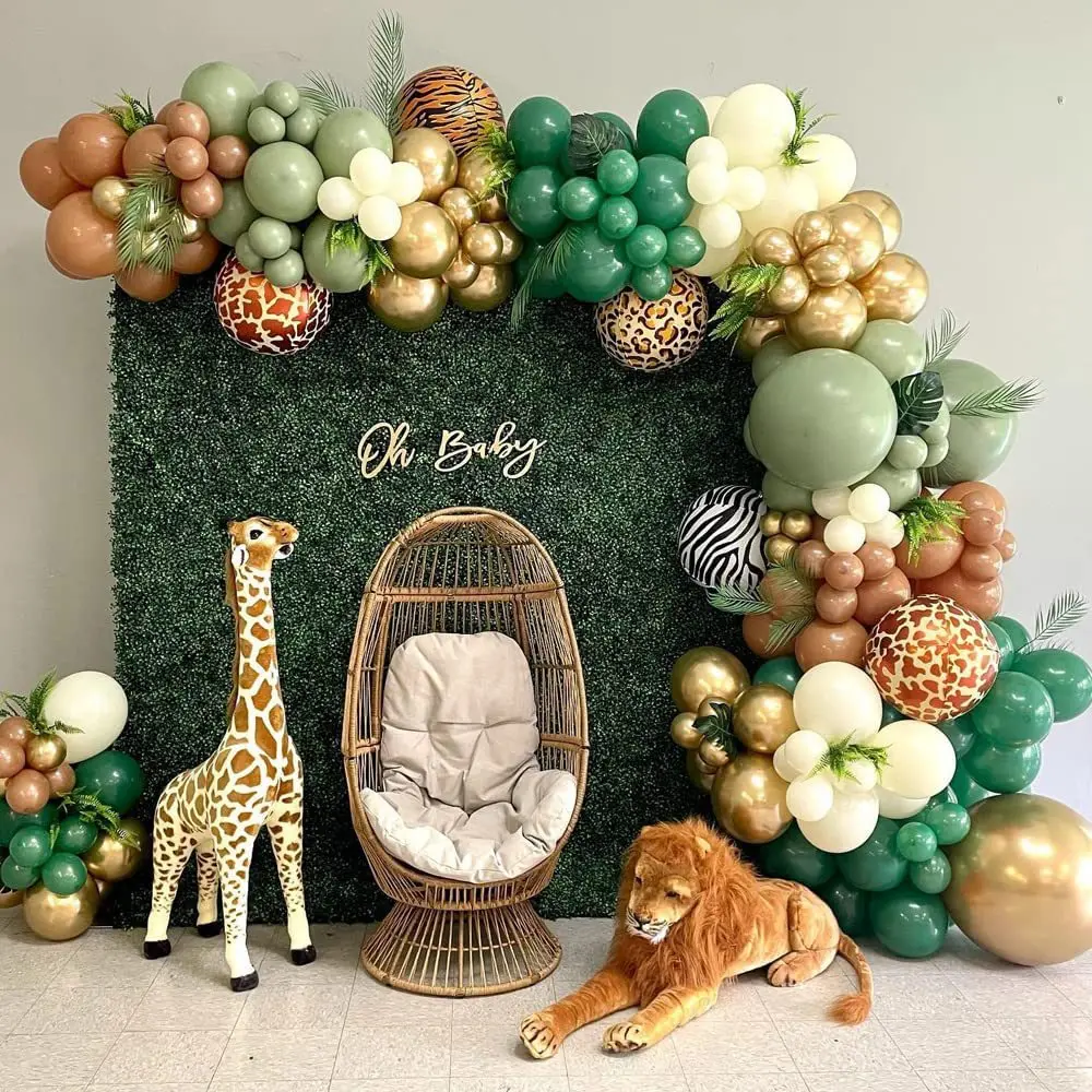 

Jungle Safari Theme Party Supplies Animals Balloons Garland Arch Kit Kids Wild One 1st Birthday Party Baby Shower Decorations