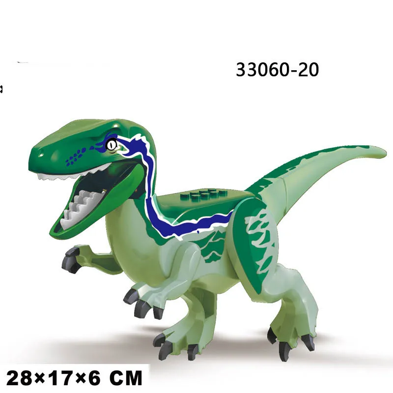 1Pc Big Jurassic Dinosaur Mini T-Rex Carnotaurus Baryonyx Stygimoloch Velociraptor Ankylosaurus Building Brick Toy For Children 5