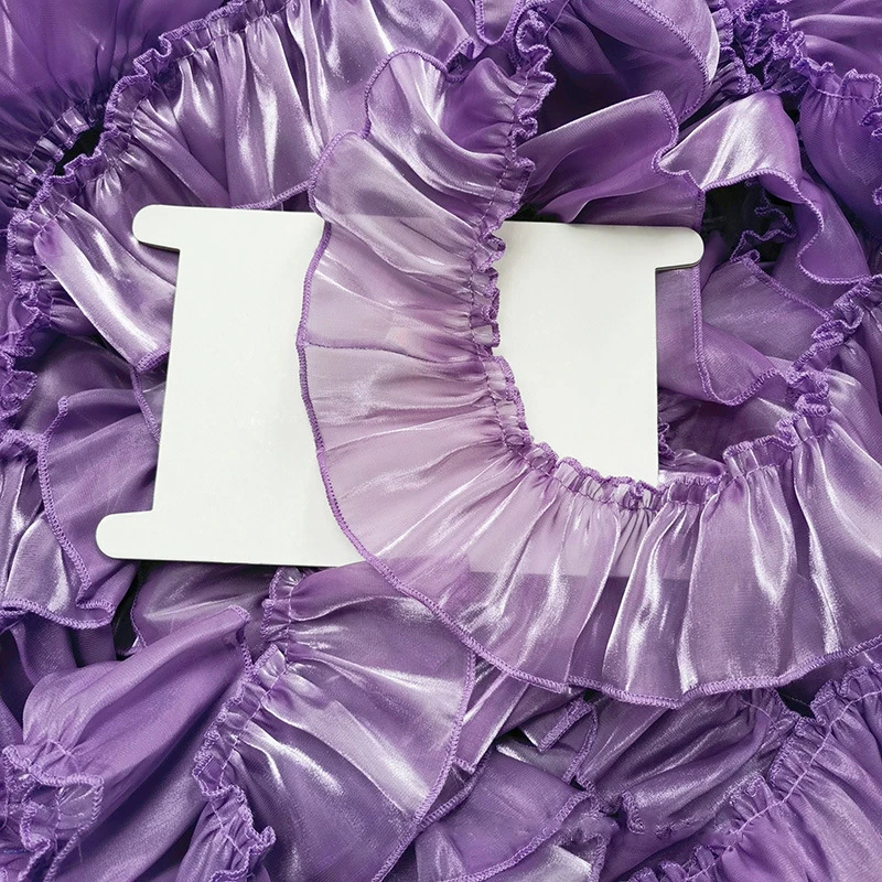 5m pearlescent satin pleated lace ruffle DIY accessory Cuffs Curtain apron edge Cake decoration 7cm width
