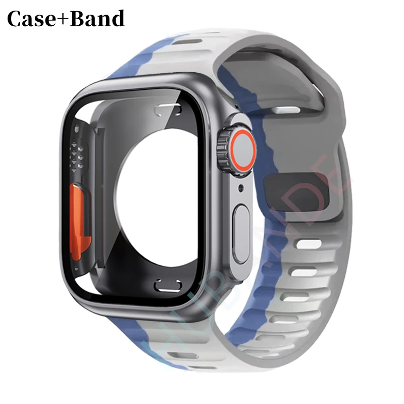 Sleek Silicone Watch Strap with Screen Protector Set