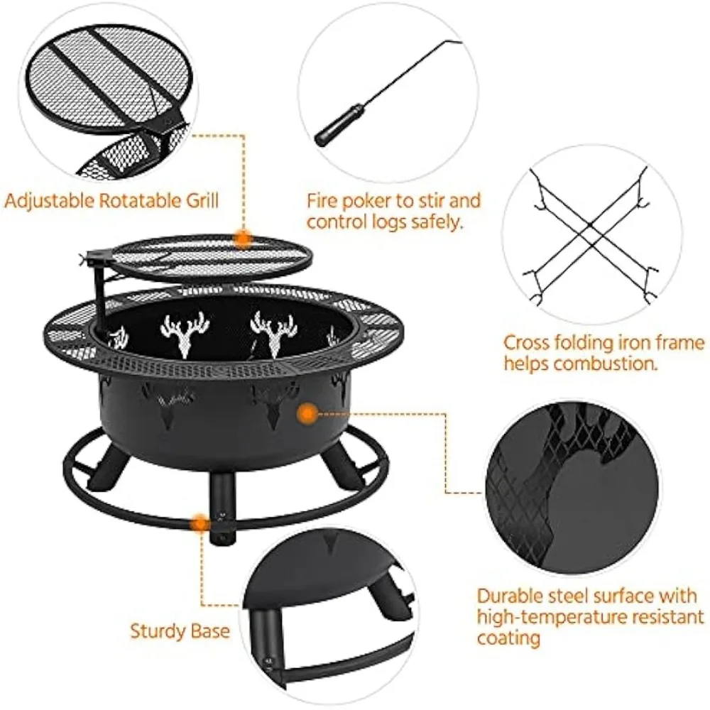32" Wood Burning Firepit 4