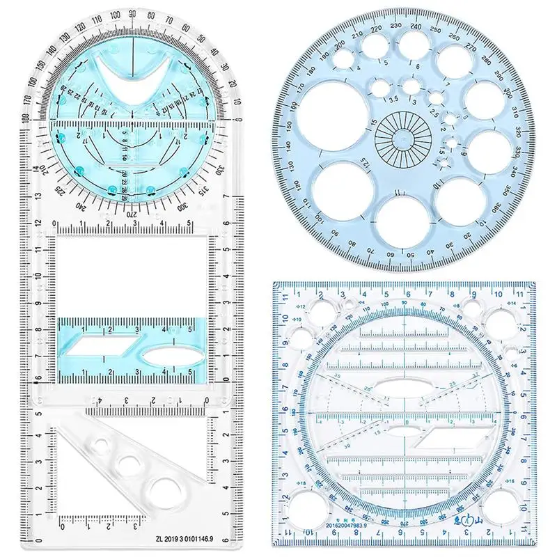 Geometric Ruler Drawing Drafting Ruler Multifunctional Architecture Circle Stencils Templates Rulers Tools Tool Architect