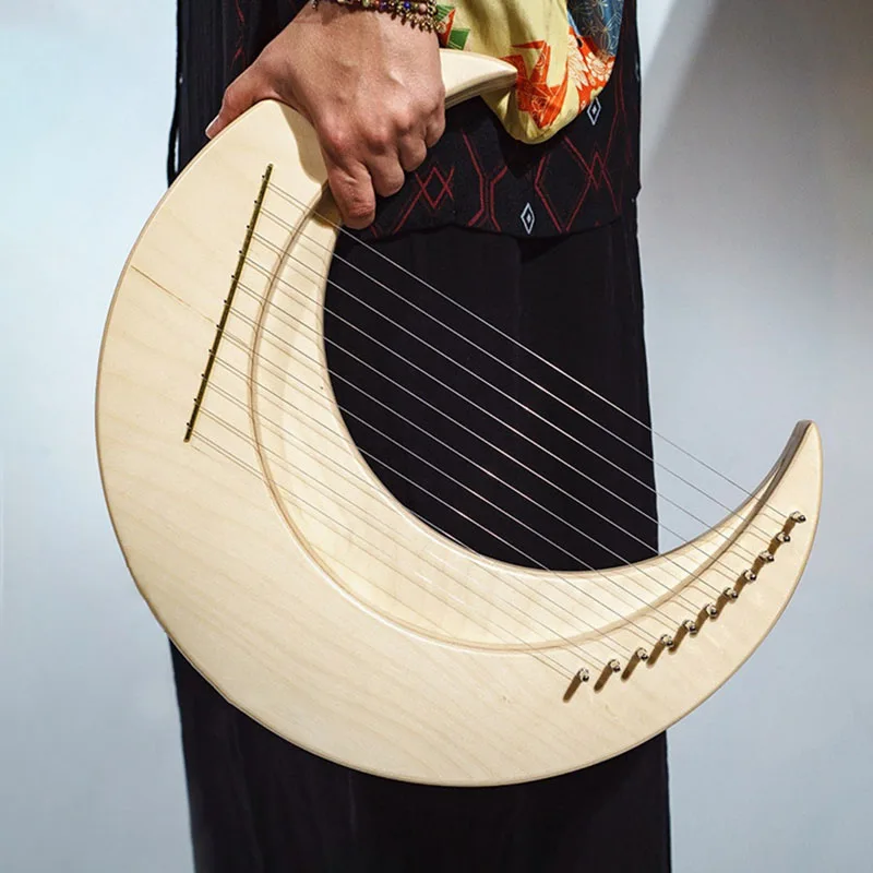 

8 11 15 Strings Lyre Harp Creative Moon Lyre Instrument Portable Beginner Lyres Child Music Instruments Gifts