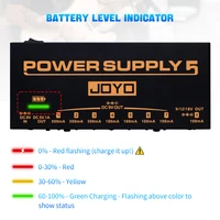 JOYO JP-05 กีตาร์เอฟเฟกต์แหล่งจ่ายไฟแบบชาร์จไฟได้ 4400mAh แบตเตอรี่ 8 DC เอาต์พุตแจ็ค 9V 12V 18V กีตาร์เอฟเฟกต์ 2