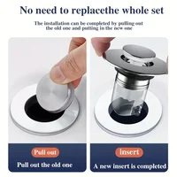 1PC Washing Basin Face Basin Water Leakage Plug Bathroom Drain Filter Bounce Core Press Type Flip Cover Accessories Universal 2