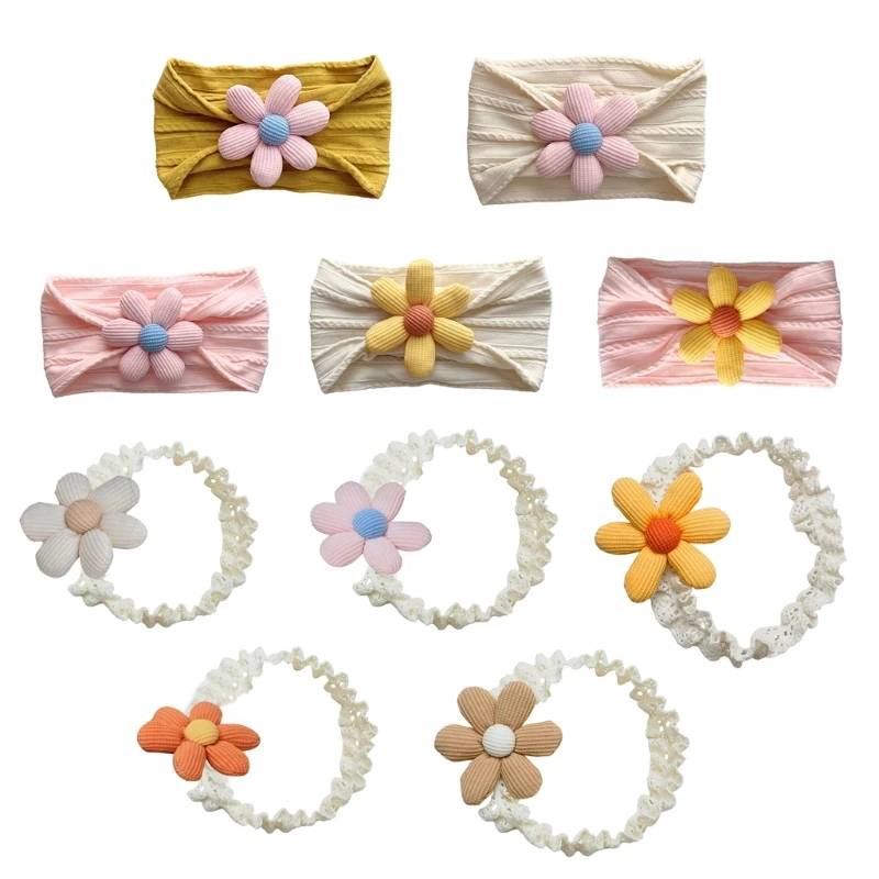 

Elastic Baby Headband Gentle Hair Band Flower Pattern Baby Headband Soft & Elastic Headband Gift for Infants & Kid