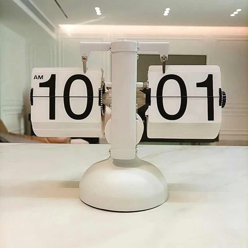 

Flip Desk Clock, Retro Retro Automatic Flip Clock Desk Clock Desk Clock Big Number Home Office School Hotel