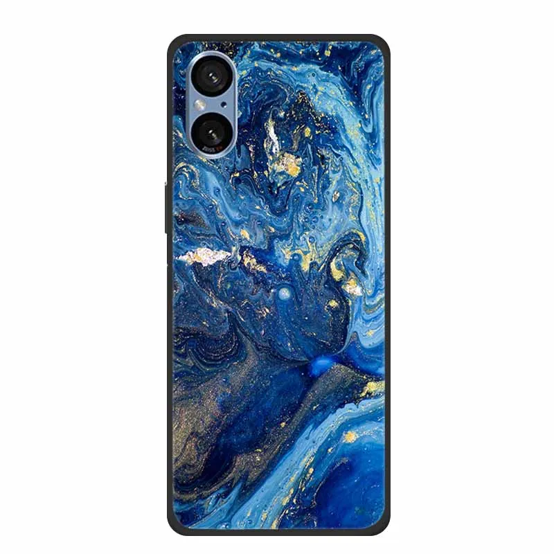 Elegant Marble Shockproof Soft Silicone TPU Back Cover for Sony Xperia 5V - Premium Phone Protection Case