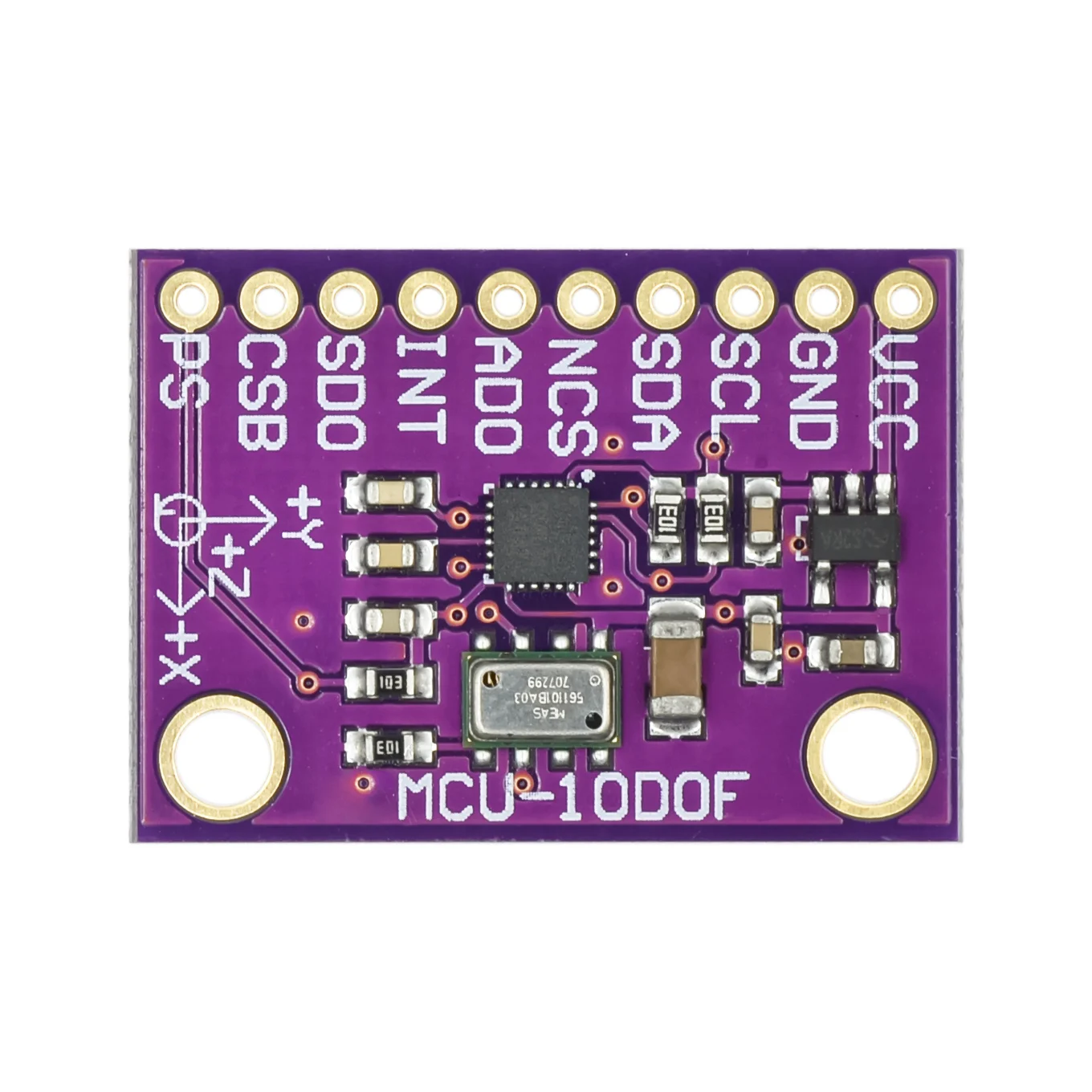 Module IMU 10 axes MCU-117 monté sur un drone, illustrant son intégration pour la navigation