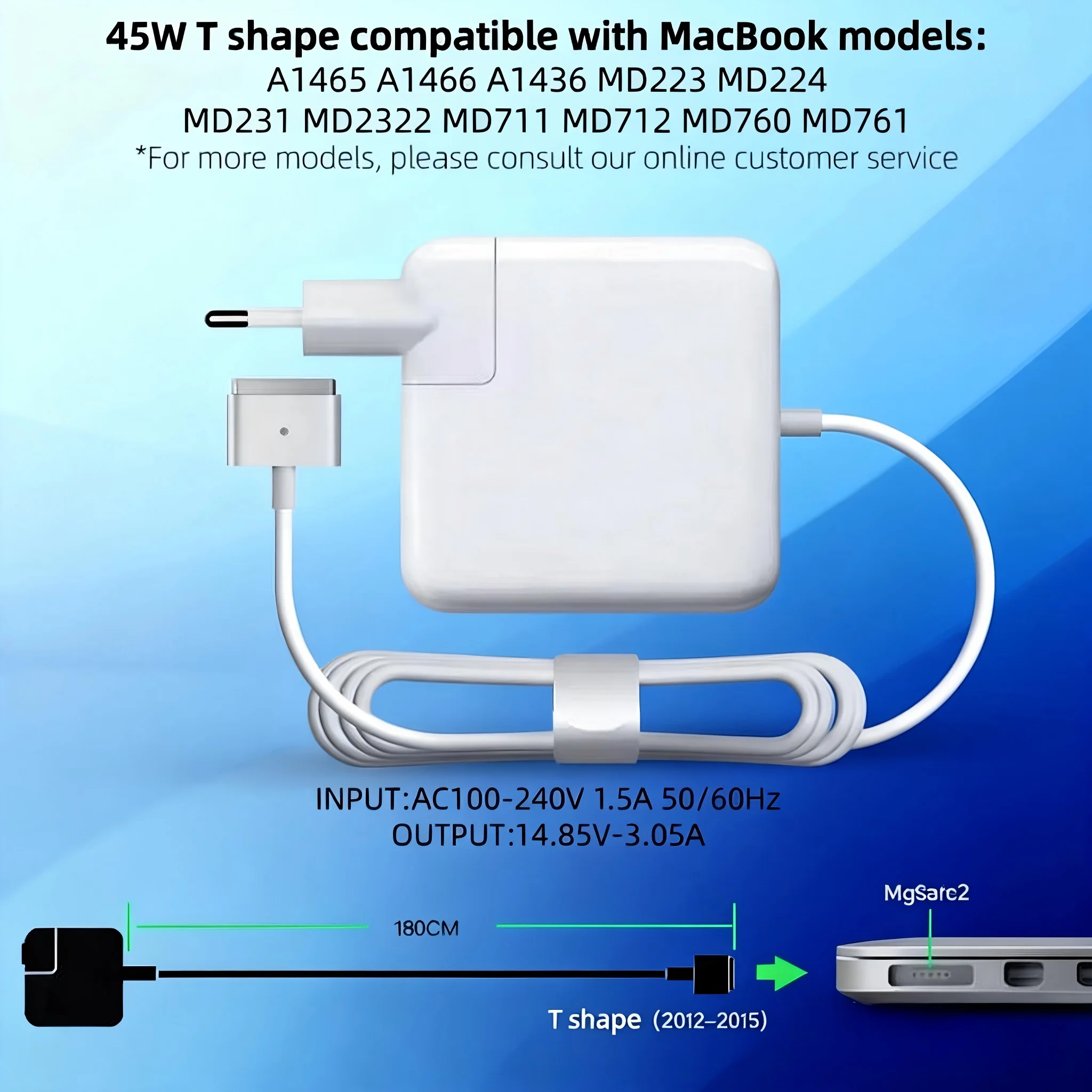 KYTD 45W 충전기 맥북 에어 A1436 A1466 A1465 호환, 맥북 에어 11인치 및 13인치 호환