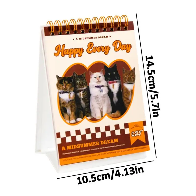 Cat Monthly Calendar Unique Desktop Calendar Creative Desk Calendar With  Cat Stickers Stand Up Calendar 12 Monthly Calendar - AliExpress