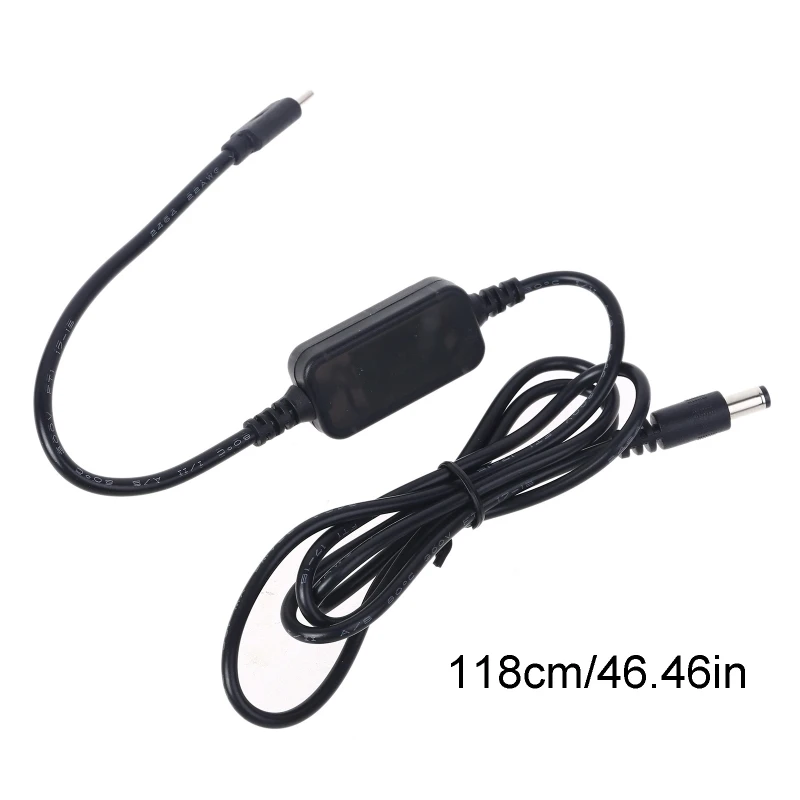 USB C PD Type C Male to 12V 20V 5.5x2.1mm Male Step Up Power Supply Cable for Wifi Router LED Light CCTV Camera and More
