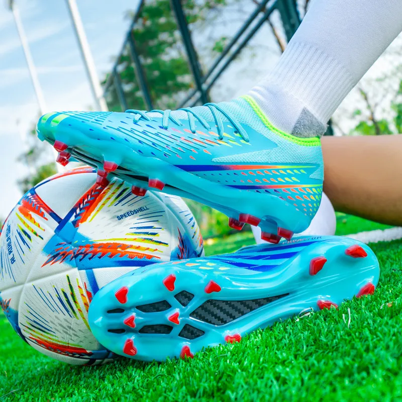Professional Soccer Shoes Outdoor TF FG Outsole Football Boots Unisex Breathable Non-Slip Low Ankle Futsal