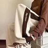 Men's Thickened Fleece Lined Corduroy Casual Pants Autumn Winter Warm Loose Straight Leg Sports Sweatpants Trendy Wide Leg Long