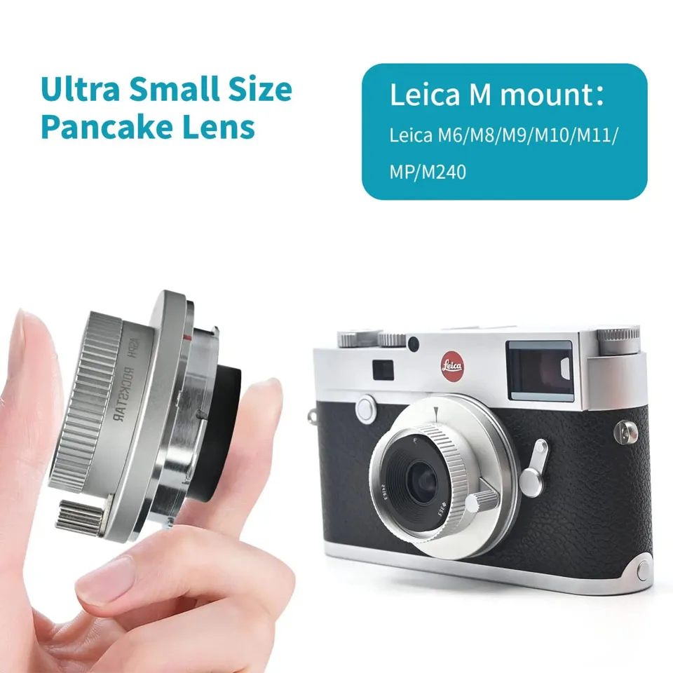 AstrHori 24mm F6.3 풀 프레임 광각 수동 초점 렌즈 레카 M과 호환되는 고정 초점 카메라 렌즈