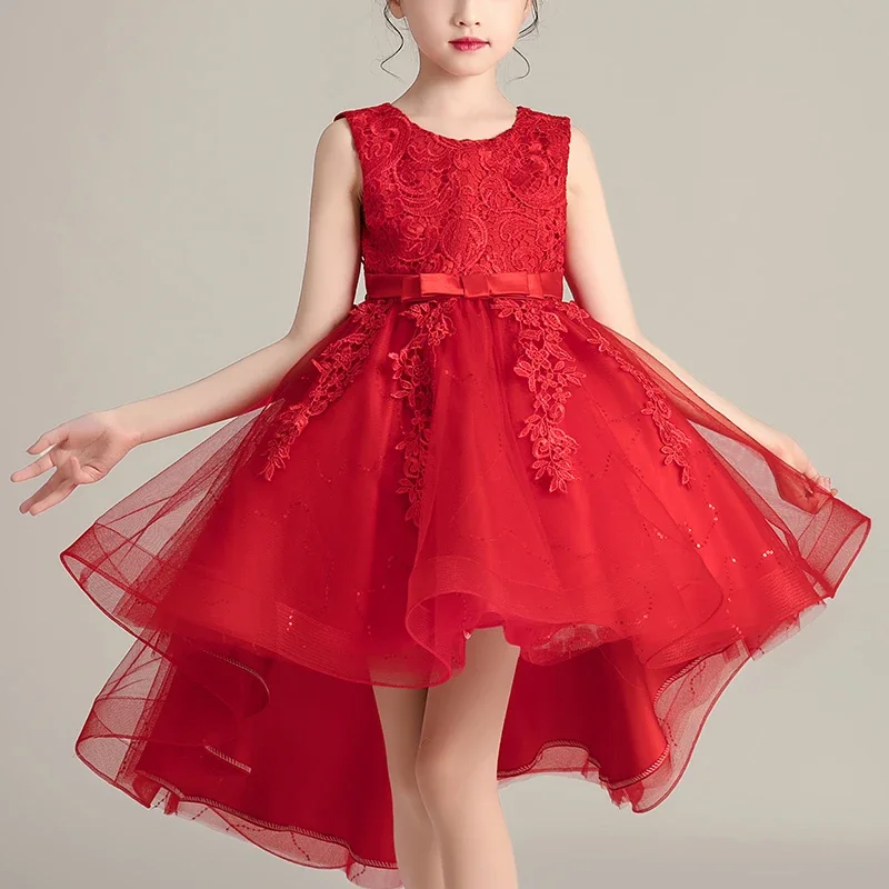 

Kids Dress For Girl New Chinese Asian Design Tailing Buckle Chinese Style Elegant New Year Princess Children Party Dress