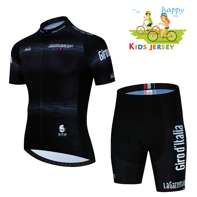 New 2023 Kids Bike Shirts Suit Tour De Italy D'ITALIA Cycling Jersey Set Boys Girl Road Bike Cycling Clothing Children Quick Dry 3