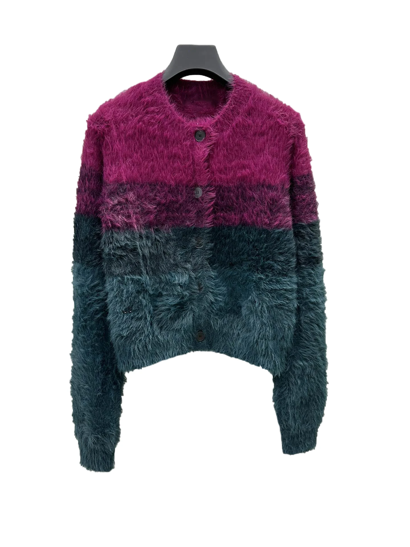 

Round neck cardigan fashionable personality comfortable and versatile 2024 fall and winter new 1116