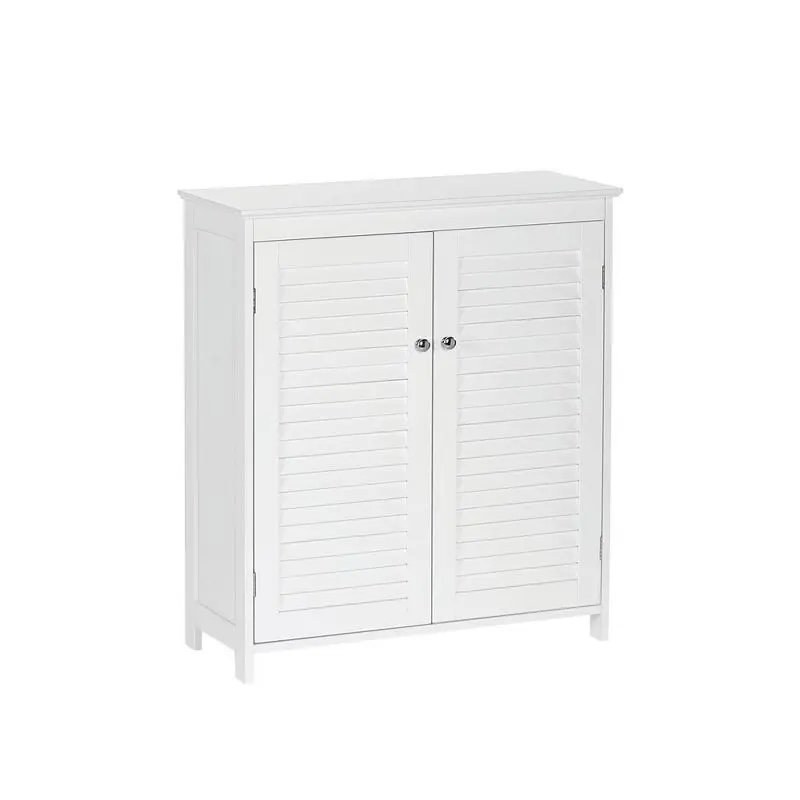 

Two Door Floor Cabinet: Classic White Storage for Bathroom Essentials