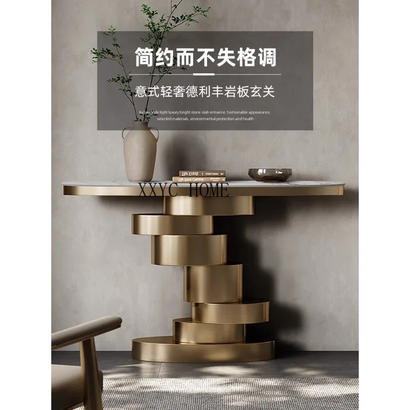 

Светильник Роскошная креативная каменная пластинчатая консоль, Современная Минималистичная настенная консоль для гостиной, столы