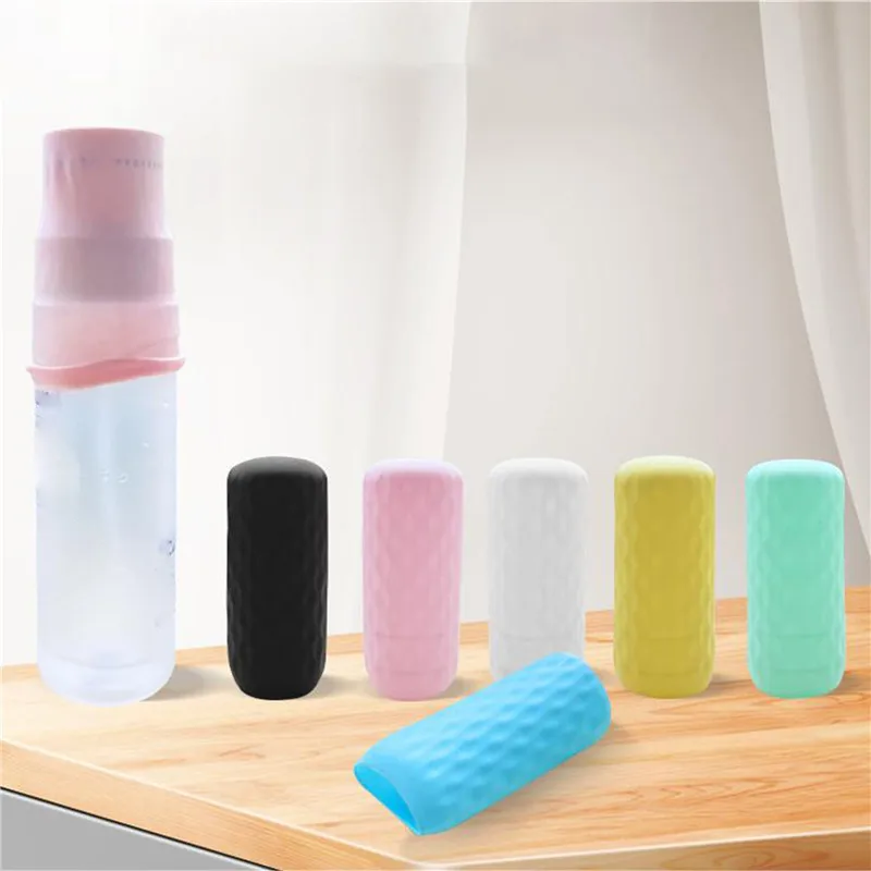 여행용 실리콘 탄성 누출 방지 케이스, 여행 용기 누출 방지 케이스, 실리콘 여행 병 커버, 세트당 4 개