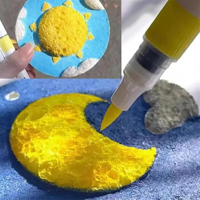 Carta da pittura vuota con texture in schiuma Disegno 3D Spugna magica su tela con pennello ad acqua Carta da pittura gonfia bianca per artigianato artistico fai-da-te 3