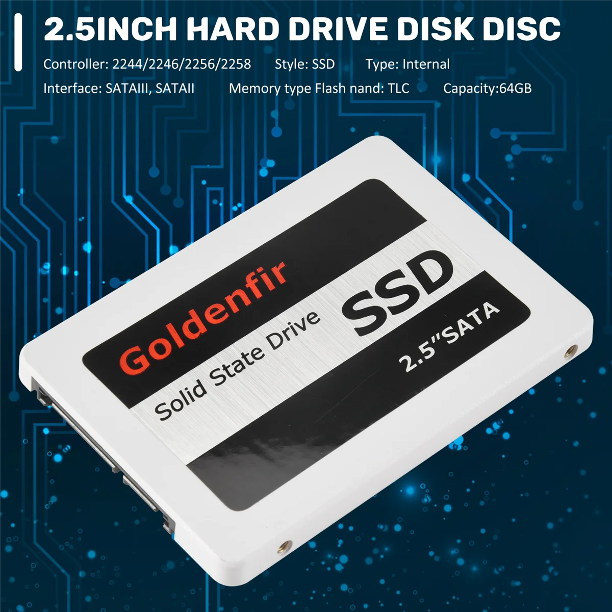 Hot sale Goldenfir SSD 64GB SSD 2.5 Hard Drive Disk Disc Solid State Disks 2.5Inch Internal