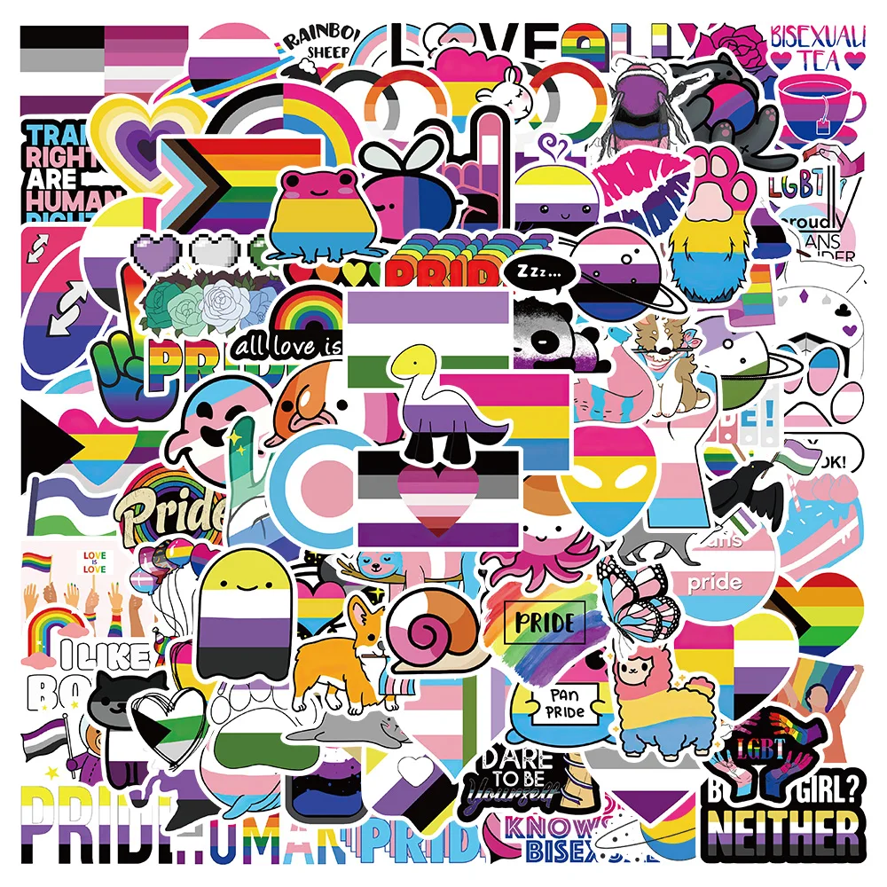 10/50/100pcs Colorful Cartoon Leabian Gay LGBT Stickers For Laptop ...