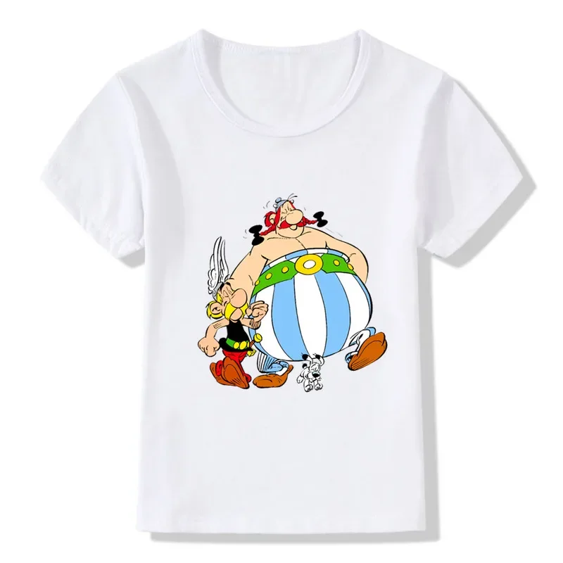 The Adventures of Asterix And Obelix Cartoon Print Funny Boys T shirt Kids T Shirt Summer Casual Baby Girls Clothes Tops,HKP5448 2