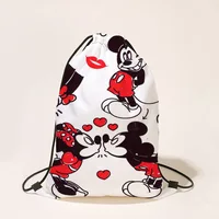 Disney Mickey Mouse Backpack Cute Mickey Minnie Donald Duck Anime Printed Drawstring Bags for Boys Girls Student Outdoor Bags 5