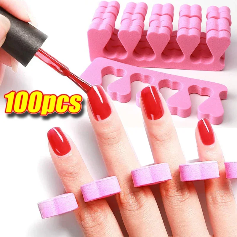 10//50/100Pcs Sponge Nail Art Toe Separators UV Gel Polish Soft Fingers Foots Separator Beauty Tools Manicure Pedicure Nail Kits