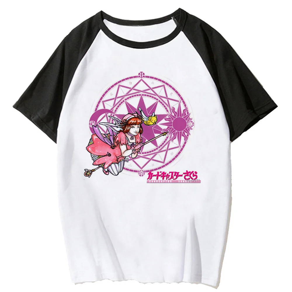Camiseta Sakura Card Captor para mujer, camiseta de diseñador Y2K para niña, ropa de anime divertida de los años 2000