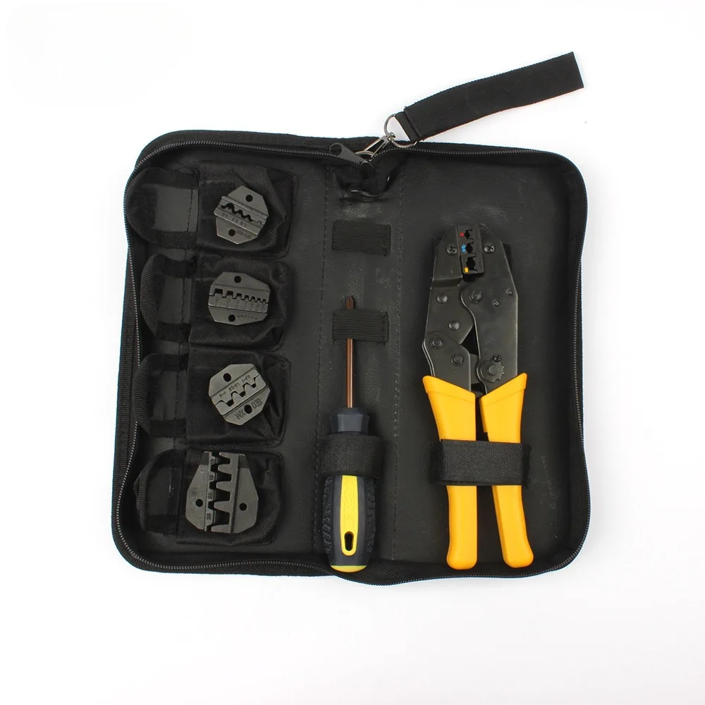 Crimping Plier Kit HS-30J with 4jaws for Non Insulated/Tube/Open Bare Terminal Electrical Clamp 5
