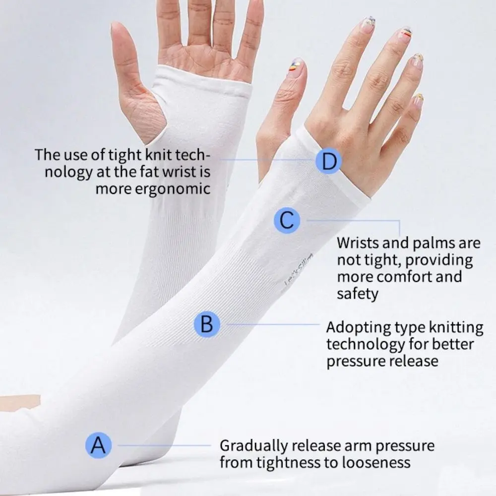 Women's Ice Silk Arm Sleeve Sports Sleeve Sun Protection Hand Cover Cooling Gloves For Running Fishing Bike 1 Pair arm sleeves