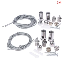 Steel Cable Set for Lifting Panel Light - No Ceiling Required, 1.5m Length (2cm)