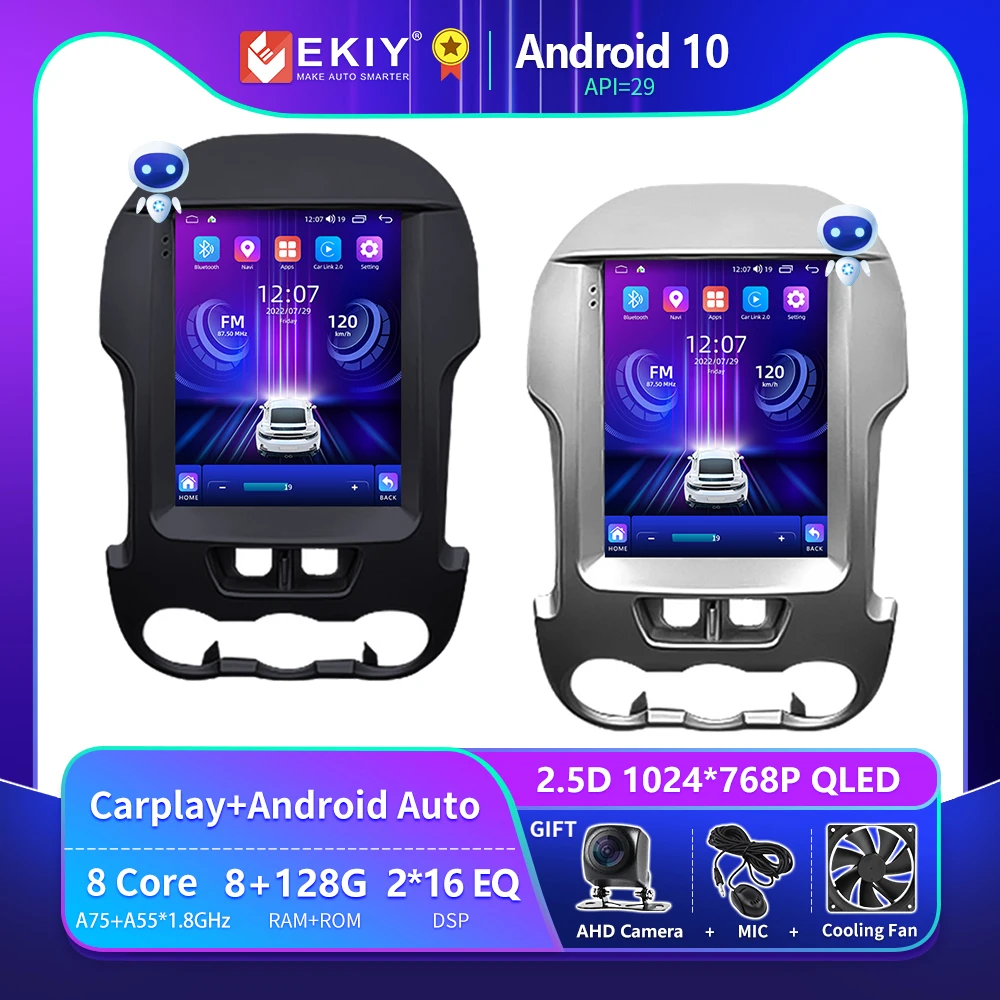 

EKIY T9 Tesla Car Radio For Ford Ranger 3 2011 - 2015 Stereo Navigation GPS Multimedia Vertical Screen Android Auto Carplay DSP