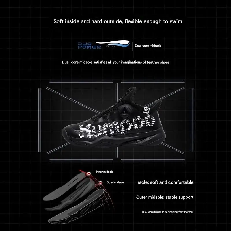 Kumpoo 스포츠 운동화, 배드민턴 신발, 남성용 여성용, 쿠션 테니스 배구 부츠, 운동화