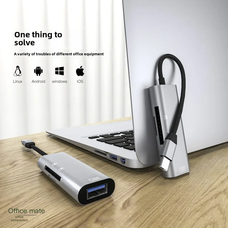 C타입 인터페이스 Tf/sd/usb 금속 쉘, 트리플 인원 카드 리더, 공장 도매, 새로운 모델
