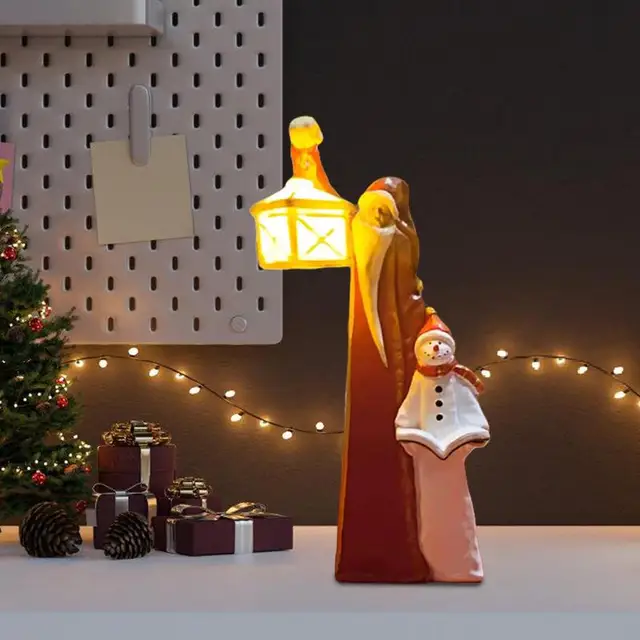 Santa and Snowman Sculpture