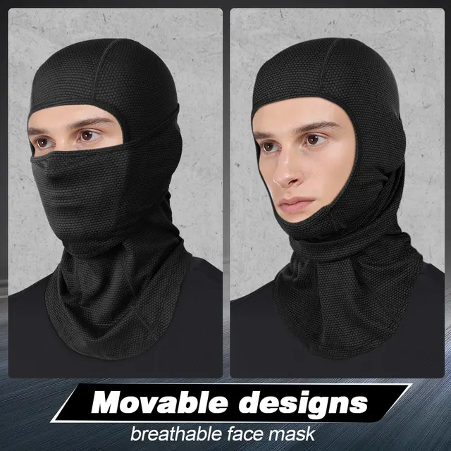Cagoule Moto Hiver MELLIEX - Homme Et Femme - Respirante, UV, Avec Trous Pour Lunettes - Ski, Vélo, Sport