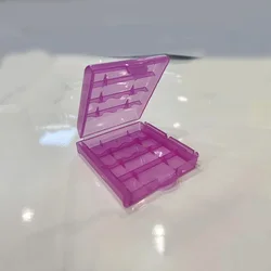Clear Plastic Battery Storage Box - 5 Pack (Purple 5pcs)