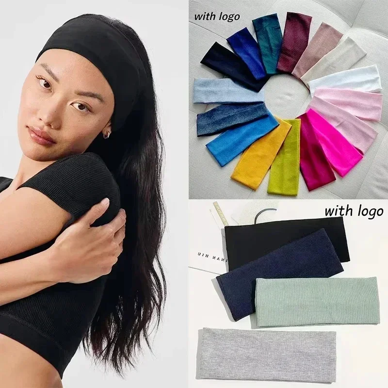 Solid color headband Knitted elastic headband with wide edge Yoga