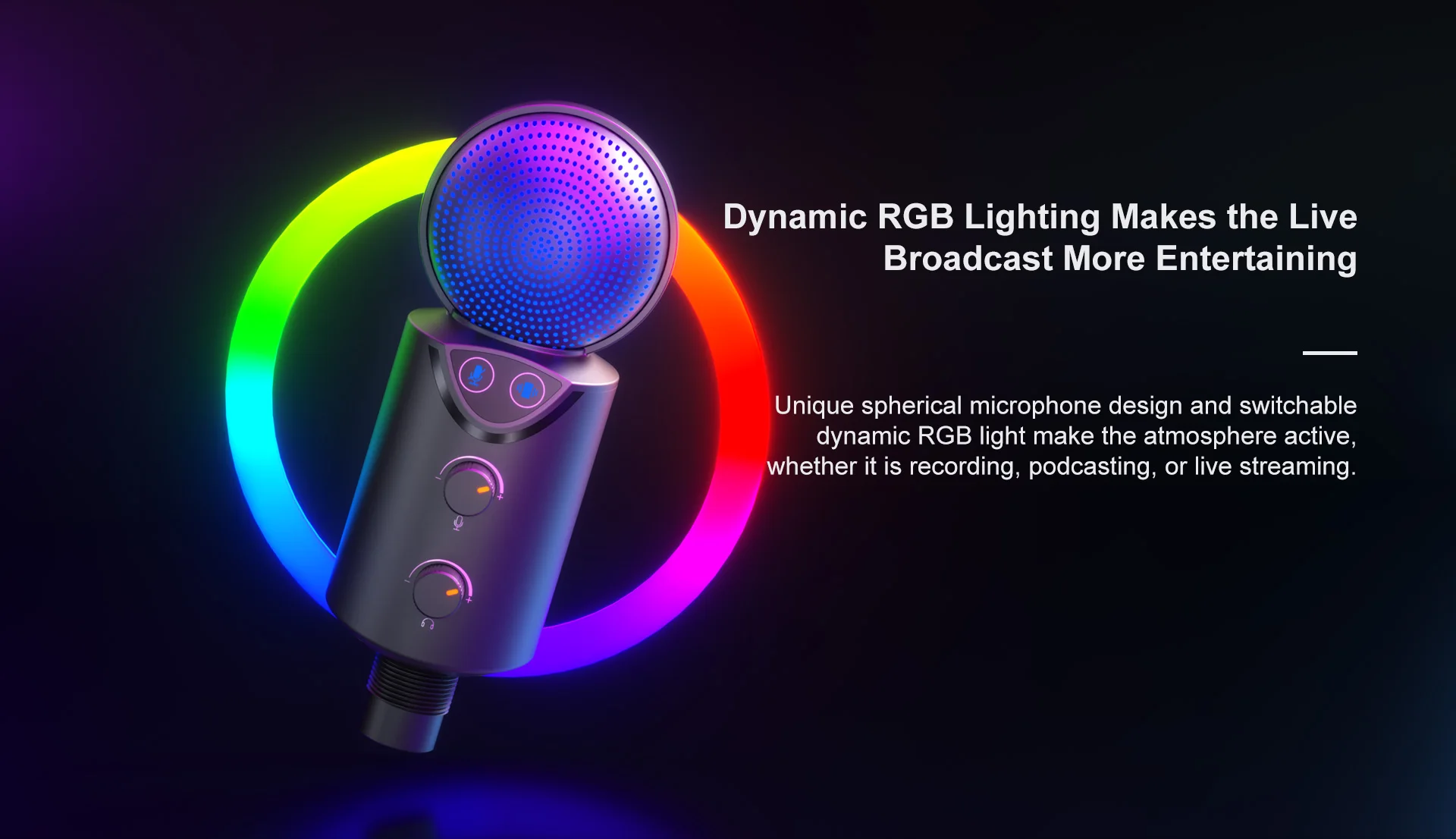 7RYMS AU02-K1 RGB Cardioid Condenser USB Microphone Kit description image 5