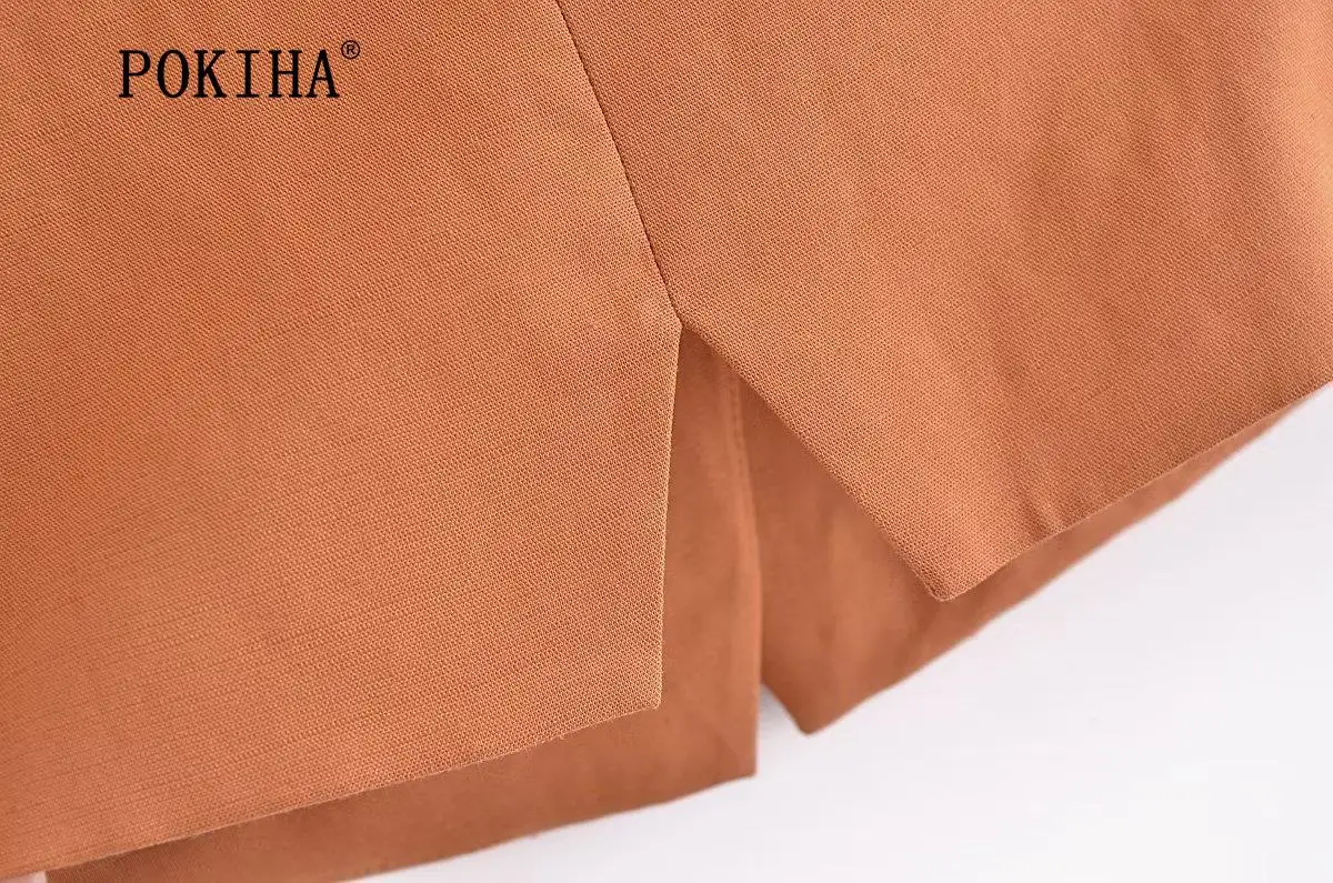 Pokiha Fashion Women Vintage Linen Front Buttons Cropped Waistcoat And Elegant Mid Waisted Midi Dress Female Chic Two_voghion.com